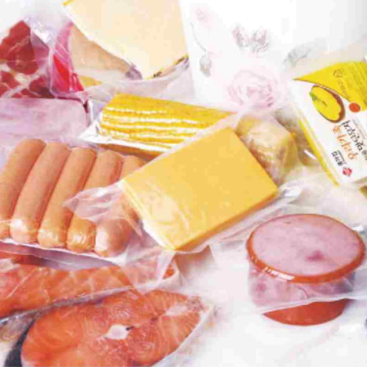 Filem Plastik Pembungkusan Daging Sosej Keju Penyemperitan Tinggi Penghalang Tinggi